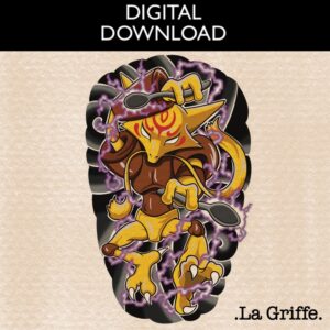 Alakazam – TATTOO STENCIL – DIGITAL DOWNLOAD