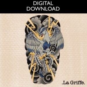 Lugia  – TATTOO STENCIL – DIGITAL DOWNLOAD