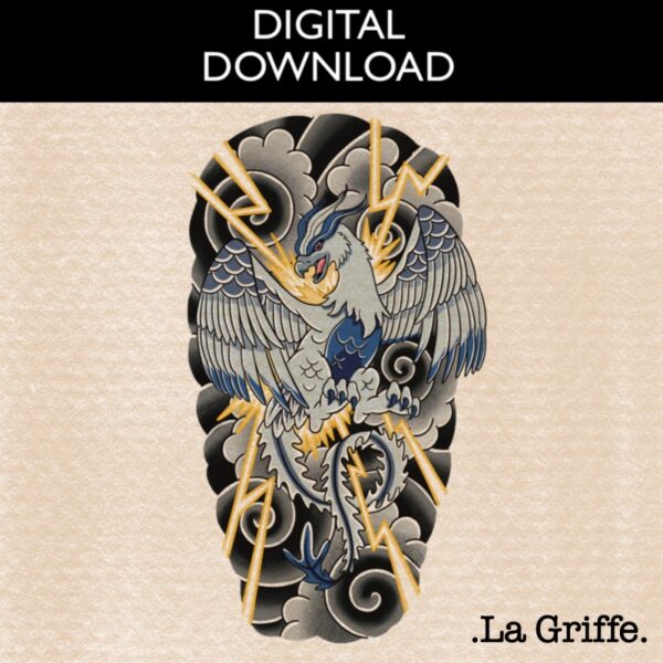 Lugia  – TATTOO STENCIL – DIGITAL DOWNLOAD